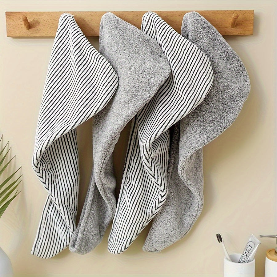 Soft, quick-dry hair towel wrap made with ultra-absorbent bamboo charcoal fiber.