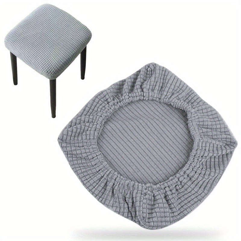 1 piece of stretchy vanity stool cover made of polyester and spandex blend, machine washable, suitable for various events.