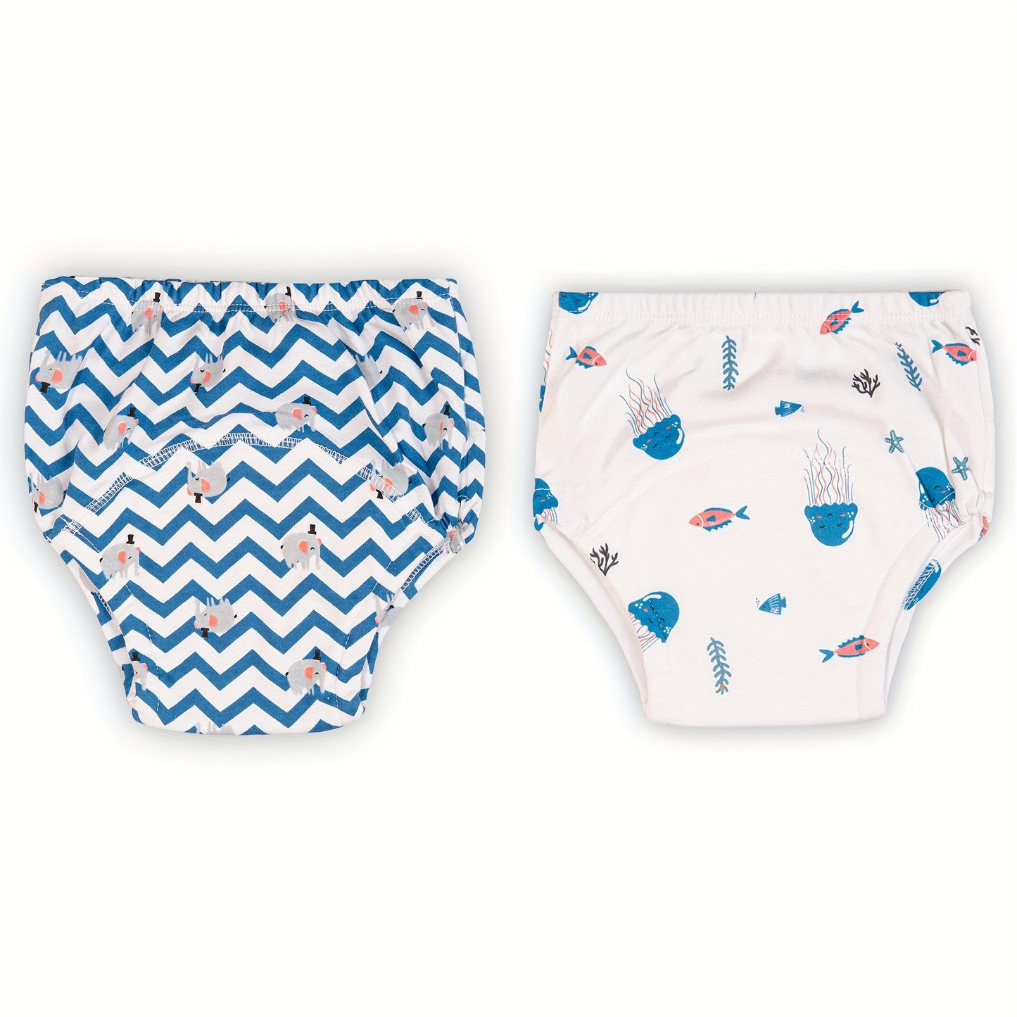 Set of 2 Soft Potty Training Pants for Boys - Featuring Fun Cartoon Prints, Reusable Diaper Shorts in a Variety of Colors - Ideal Gift for Halloween and Christmas