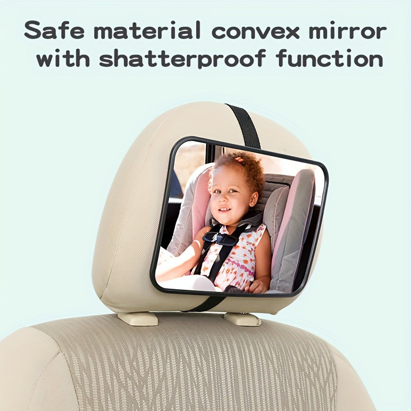 Black Acrylic Shatterproof Car Seat Mirror for Rear Facing Seats