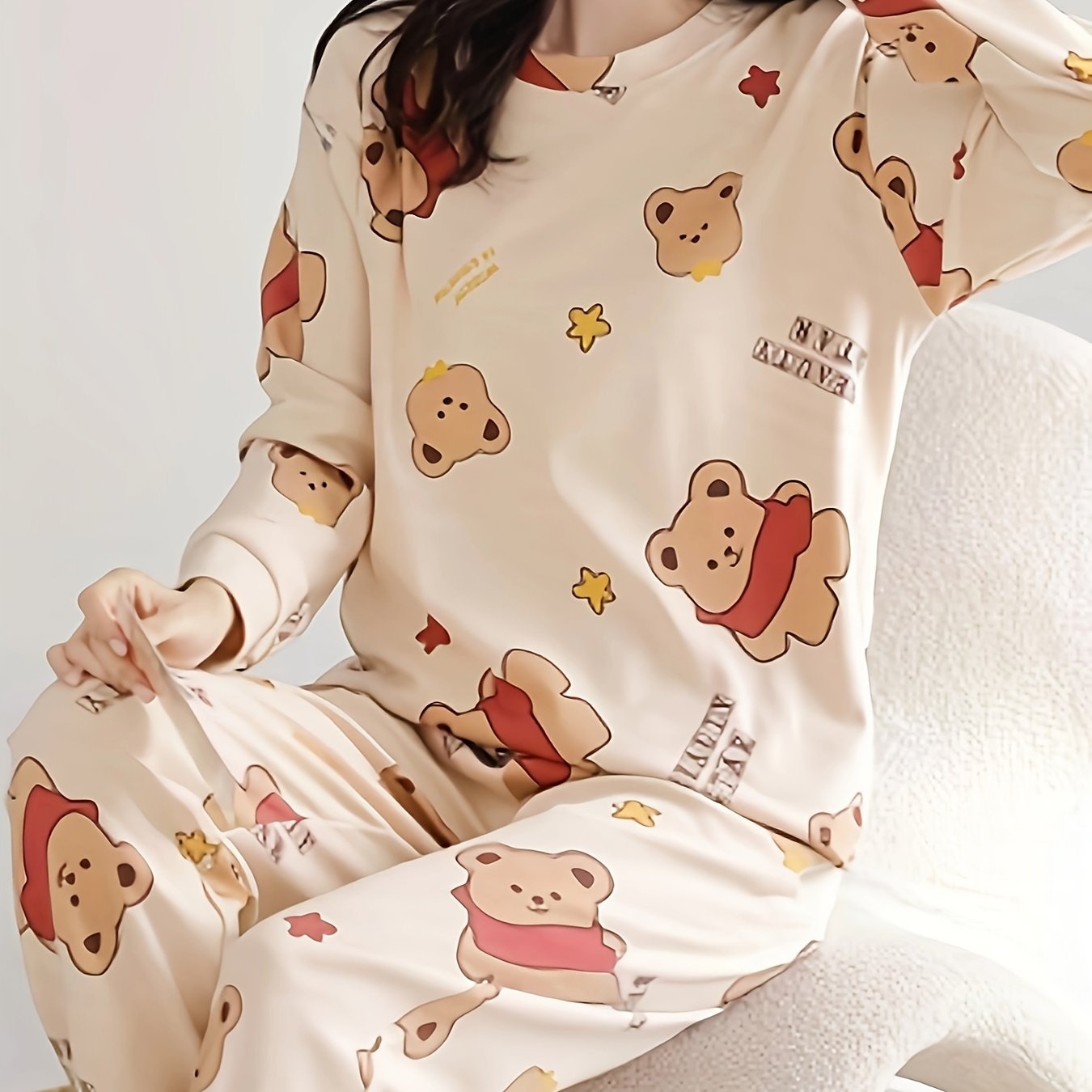 Women's Letter Print Pajama Set - Cozy for Fall