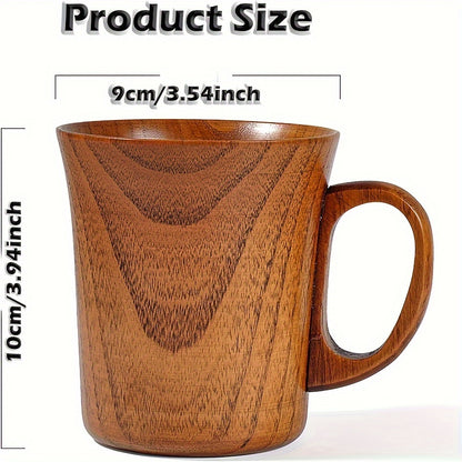 Handcrafted Jujube Sour Wood Mug with Handle - Japanese-inspired, elegant drinkware for various beverages.