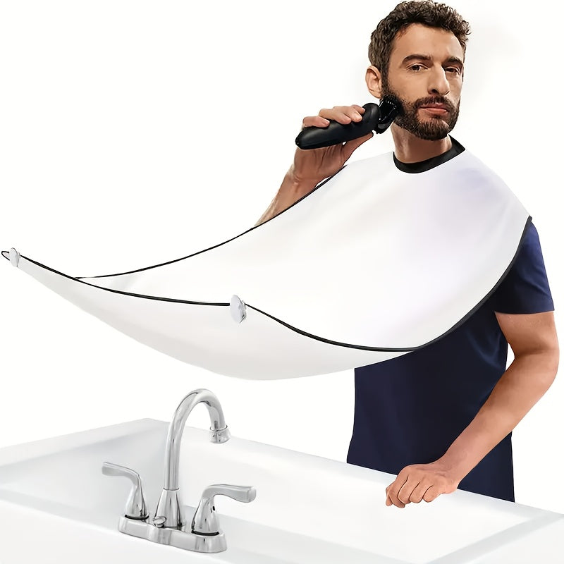 The Men's Grooming Apron is perfect for beard trimming, professional haircutting, and shaving. Made from durable and easy-to-clean polyester non-woven fabric, it is chemical-free and ideal for home bathroom beauty routines. This apron is suitable for