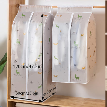 1-piece AOLORES Garment Bag for Hanging Clothes, Complete Suit Coat Cover with Zipper, Made of PEVA Material, Matte Semi-Transparent Closet Storage Protector