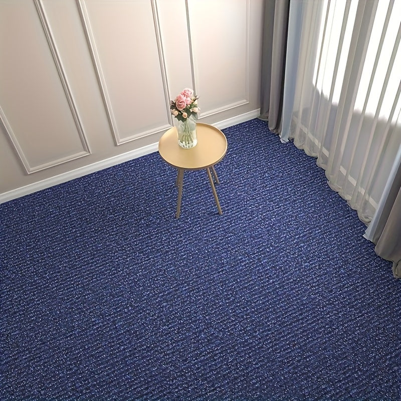 Effortless Installation with Self-Adhesive Carpet Tiles - Reliable and Long-lasting Floor Stickers for Office, Living Room, Bedroom - Stylish Patchwork Design in Soft Velvet Polyester