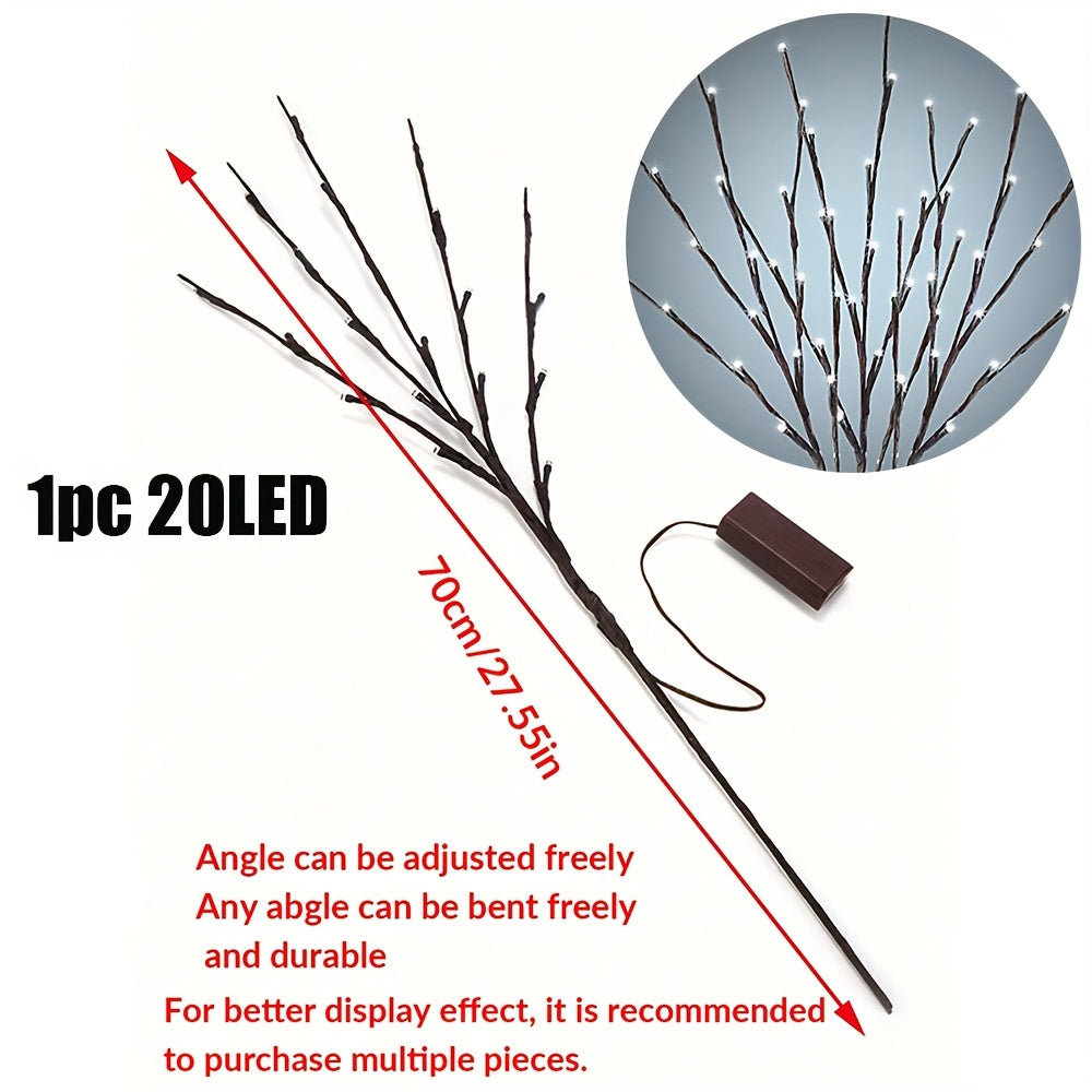 1 piece of Art Deco style 20 LED tree branch lights with geometric pattern. Freestanding tabletop decorative string lights for living room. Switch control, battery powered. Flower theme night light for bedroom, perfect for birthdays, Easter, or gifts.