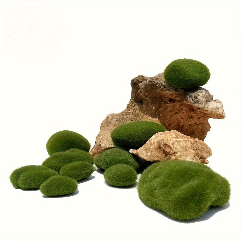 10 pieces of simulated moss green grass miniature decor - ideal for DIY fairy gardens, aquariums, and outdoor spaces to enhance natural charm and aesthetics.