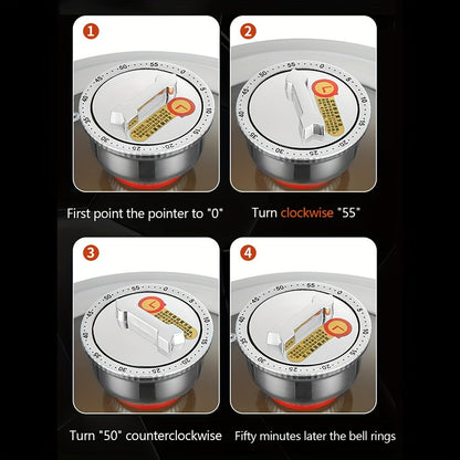 The 5-Piece Stainless Steel Multipot Set with Timer is a complete set that includes 1 Soup Pot, 1 Steamer Basket, 2 Steamer Inserts, and Lid. With its versatile steaming and cooking capabilities, programmable smart timer, and hands-free operation, this