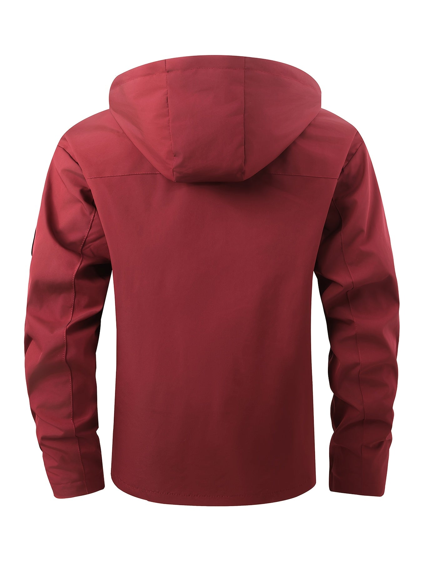 Windproof men's outdoor jacket, detachable hood, multi-pocket design, machine washable polyester, college style for autumn and winter, plus size.