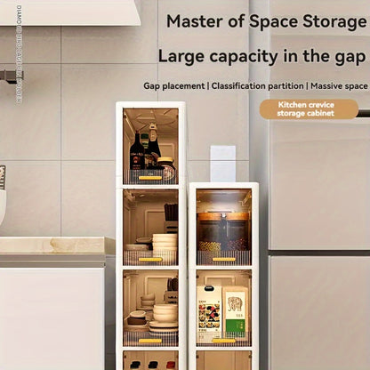 Multi-layer storage cabinet for the living room, ideal for items, snacks, and clothing, dust-proof design.