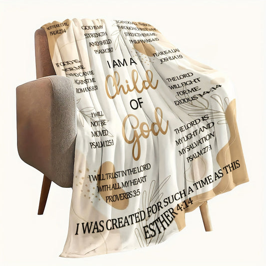 Soft and comfortable God-themed blanket with Bible verse, perfect for Christian women as a gift. This cozy fleece blanket is double-sided and perfect for believers in the faith. Ideal for Secret Sisters and religious gifts.