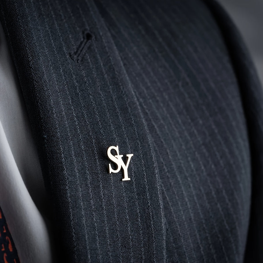 Stylish Double Letter Lapel Pin with Custom Initials, Stainless Steel Monogram Brooch for Men's Suit, Minimalistic Jewelry Accessory