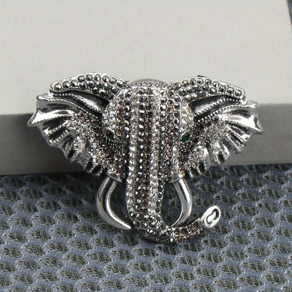 Stylish Elephant Brooch Pin featuring Rhinestones - Exquisite Enamel Design with a Touch of Luxury, Ideal for Fall and Winter Fashion Accentuation