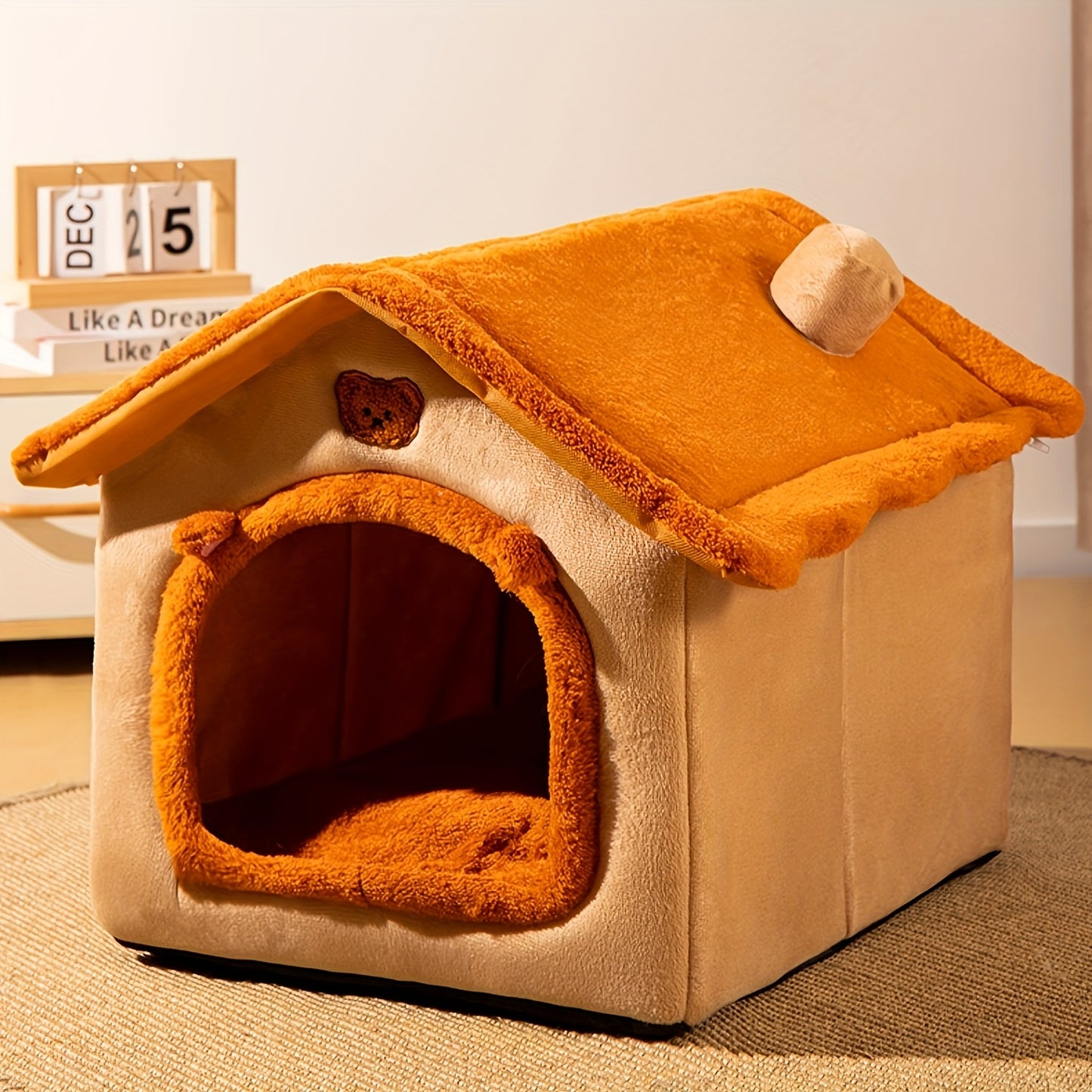 Cute Cat Pet House, washable and detachable, warm for winter, comfy for cats and dogs. Affordable and high-quality.