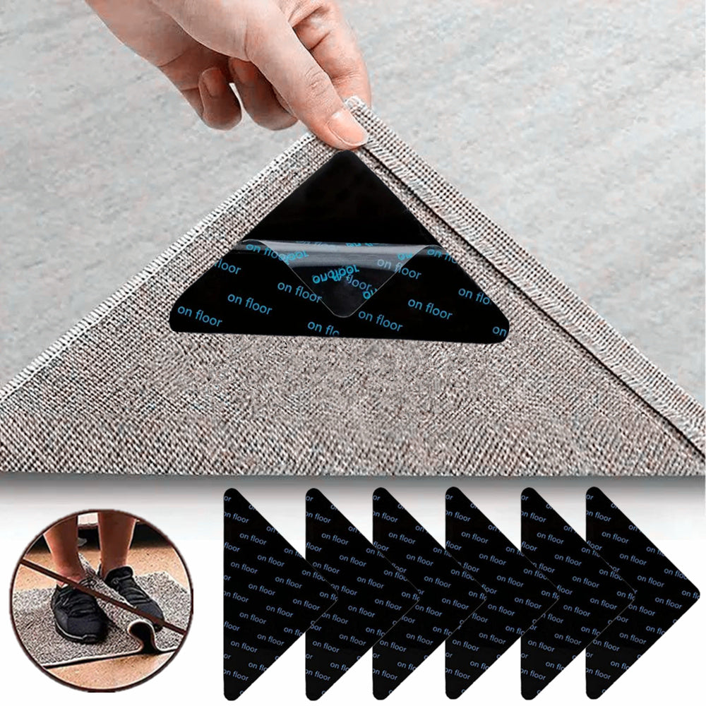 Non-Slip Carpet Grippers Stickers - Available in 4, 12, 20, or 30 piece sets - Ideal for living rooms, dining areas, and bathrooms - Provides traction on tile and wood floors to prevent slipping.