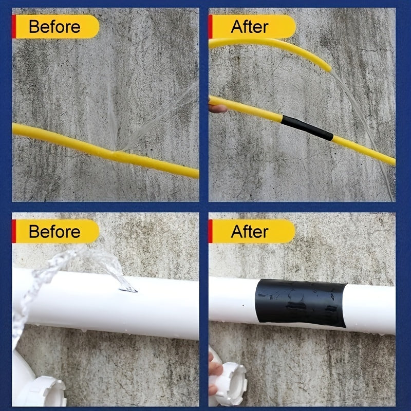 Durable waterproof tape, 5.08cm x 149.86cm, instantly stops leaks for pipe repair. Weatherproof with long-lasting adhesive, perfect for home use.