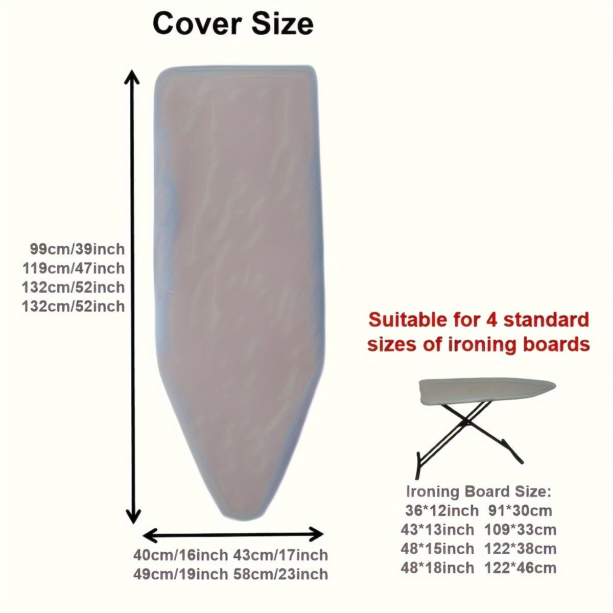 Upgrade your ironing experience with the 1pc Premium Thickened Ironing Board Cover. This universal fit cover is made from four layers of durable paper, ensuring long-lasting quality. The heat-retaining steam-reflective surface not only speeds up ironing