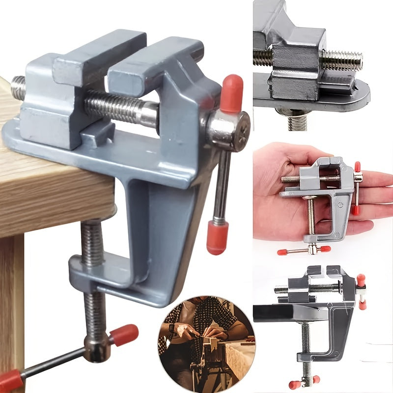 Mini bench vise for DIY projects, woodworking, jewelry making, and crafts. Made of durable metal with rubber grip and precision engineering.