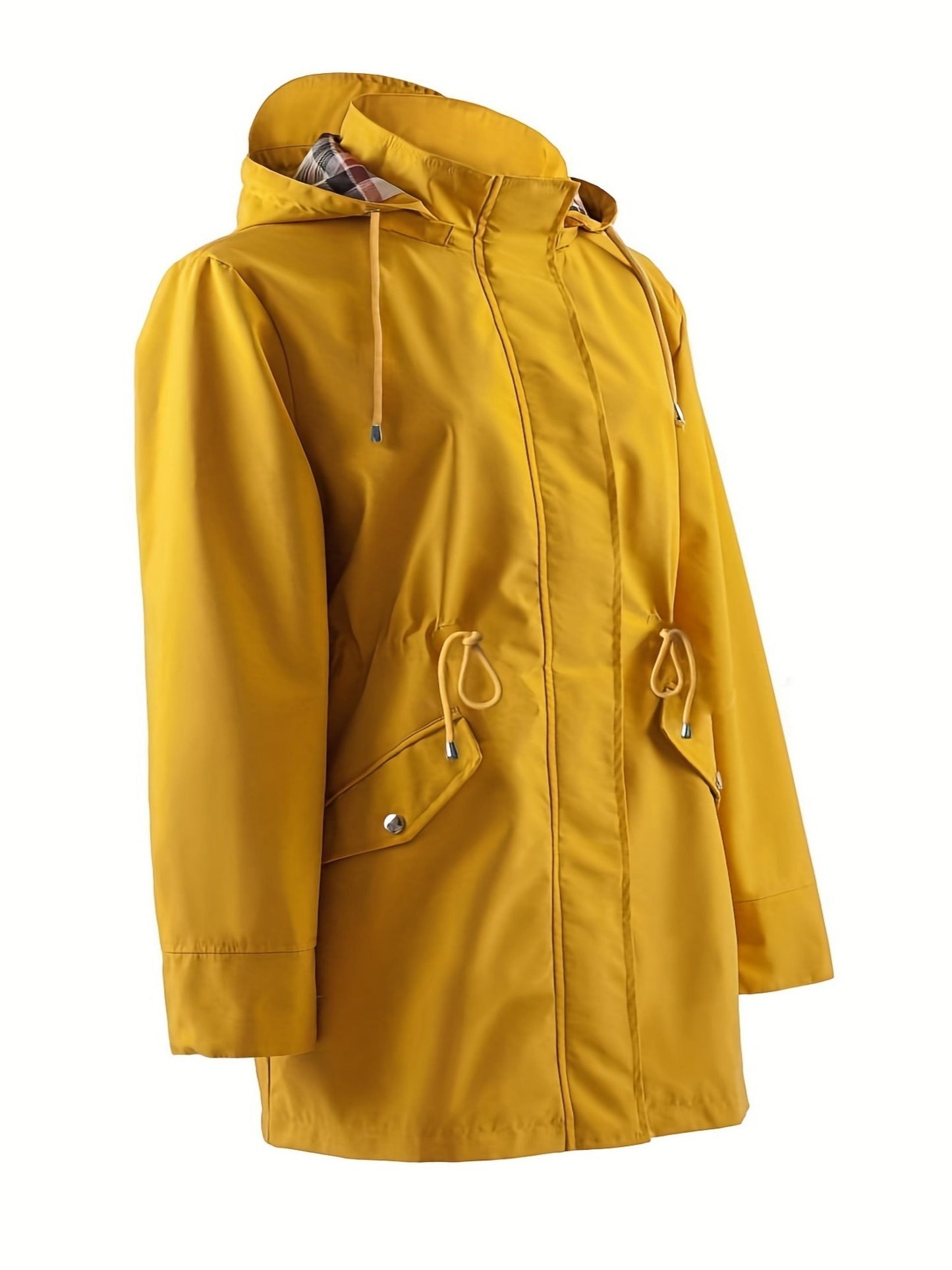 Women's Plus Size Zip Up Hooded Coat for Fall & Spring