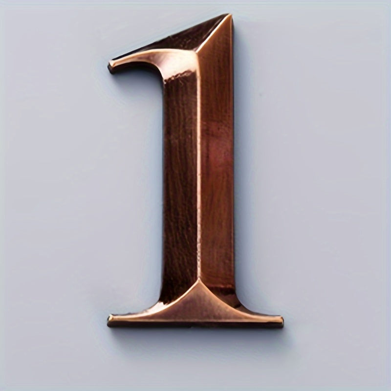 One self-adhesive Rhombus Ancient Copper House Number suitable for hotels, apartments, and modern houses.