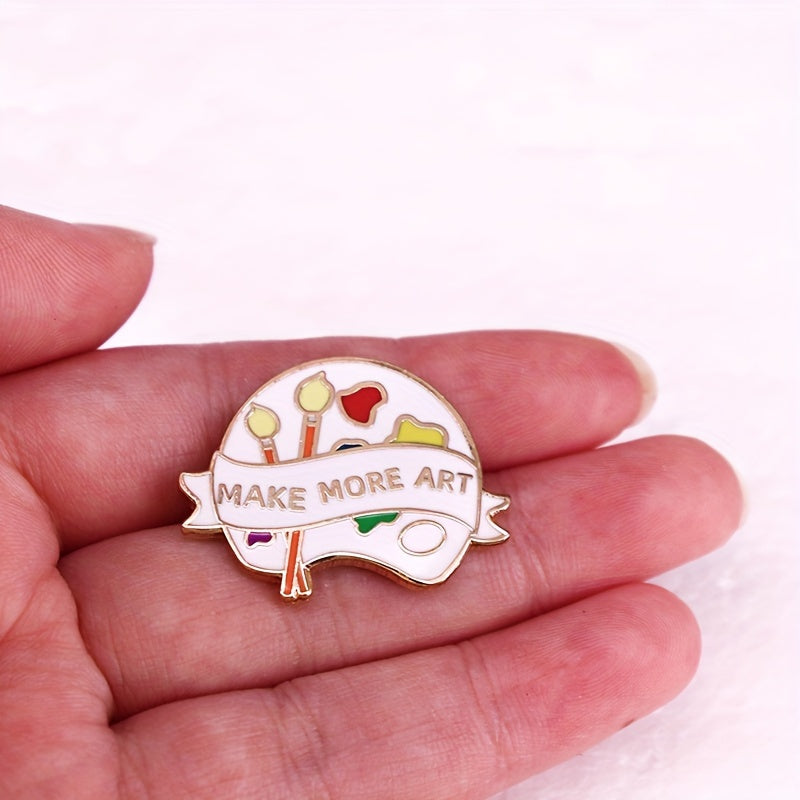 Create More Art with this Artist Palette Enamel Lapel Pin, Adorable UV Plated Zinc Alloy Brooch for Shirts, Hats, Jackets, and Hoodies, Unique Backpack Collar Decoration for Creative DIY Enthusiasts, Perfect for Everyday Wear and Gift-Giving