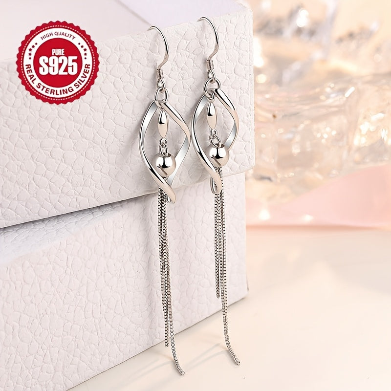 These 925 Silver Tassel Earrings are hypoallergenic and perfect for adorning your earlobes. The twisted design and tassel bead detail give these earrings a long and trendy look, making them ideal for hip hop enthusiasts. They make a great gift for