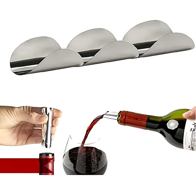 Reusable silver foil wine pour stoppers made of PET material, require no electricity, ideal for controlling whisky and beverage dispensing at birthday and wedding parties.