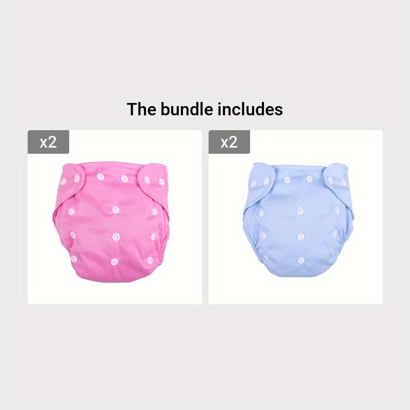 Breathable Newborn Diaper with Waterproof Urine Pants, Washable Baby Cloth Diaper with Adjustable Snap, Reusable Diaper Pants