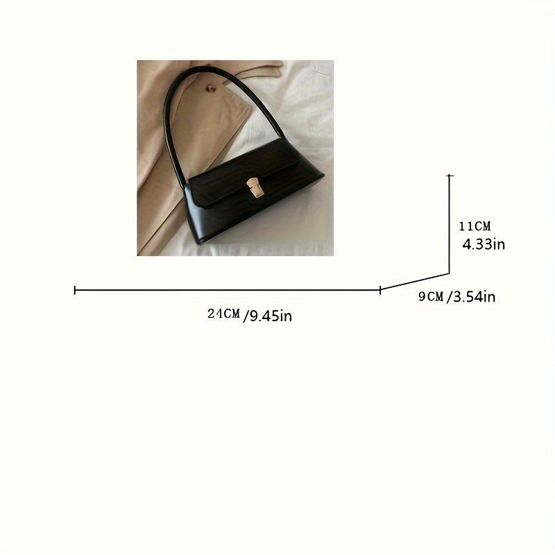 Chic black shoulder bag for women with French-inspired design and golden clasp. Versatile and stylish for everyday use with neat stitching detail.