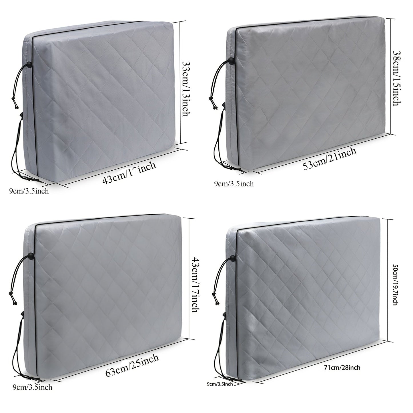 Indoor Air Conditioner Cover with Double Insulation and Elastic Drawstring - Suitable for Different Sizes, Does Not Require Power