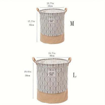 Multi-functional Foldable Linen Storage Basket for Kids' Clothes & Toys - Ideal for Living Room, Dining Room, or Bathroom - Circular Organizer with Various Compartments, Hamper for Dirty Laundry, and Laundry Baskets