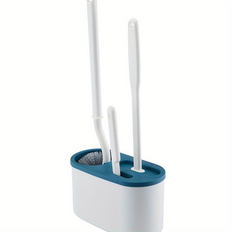 Modern Wall-Mounted Toilet Brush Set with Holder, Uncharged Manual Brush for Home Use