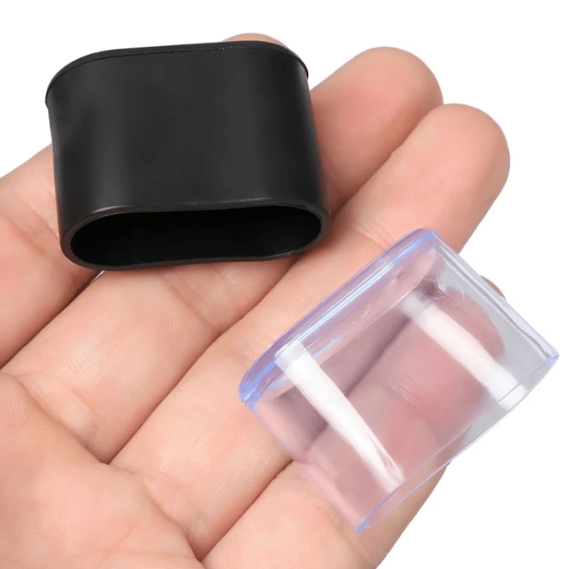 Protect your table and desk feet with our set of 10/20pcs Oval Chair Leg Caps. These black rubber end covers feature transparent windows and are great for non-electric pipe end caps.