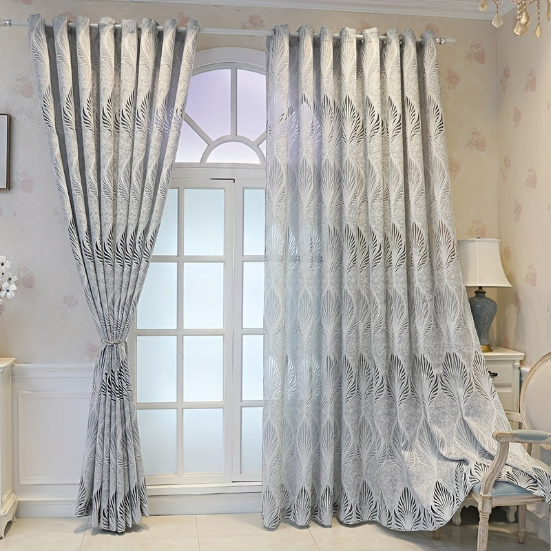 Vintage elegance meets modern style with this 1-piece sheer curtain in white. Featuring a delicate feather leaf jacquard design, this semi-transparent curtain is made from high-quality polyester and has a grommet top for easy hanging. Perfect for adding