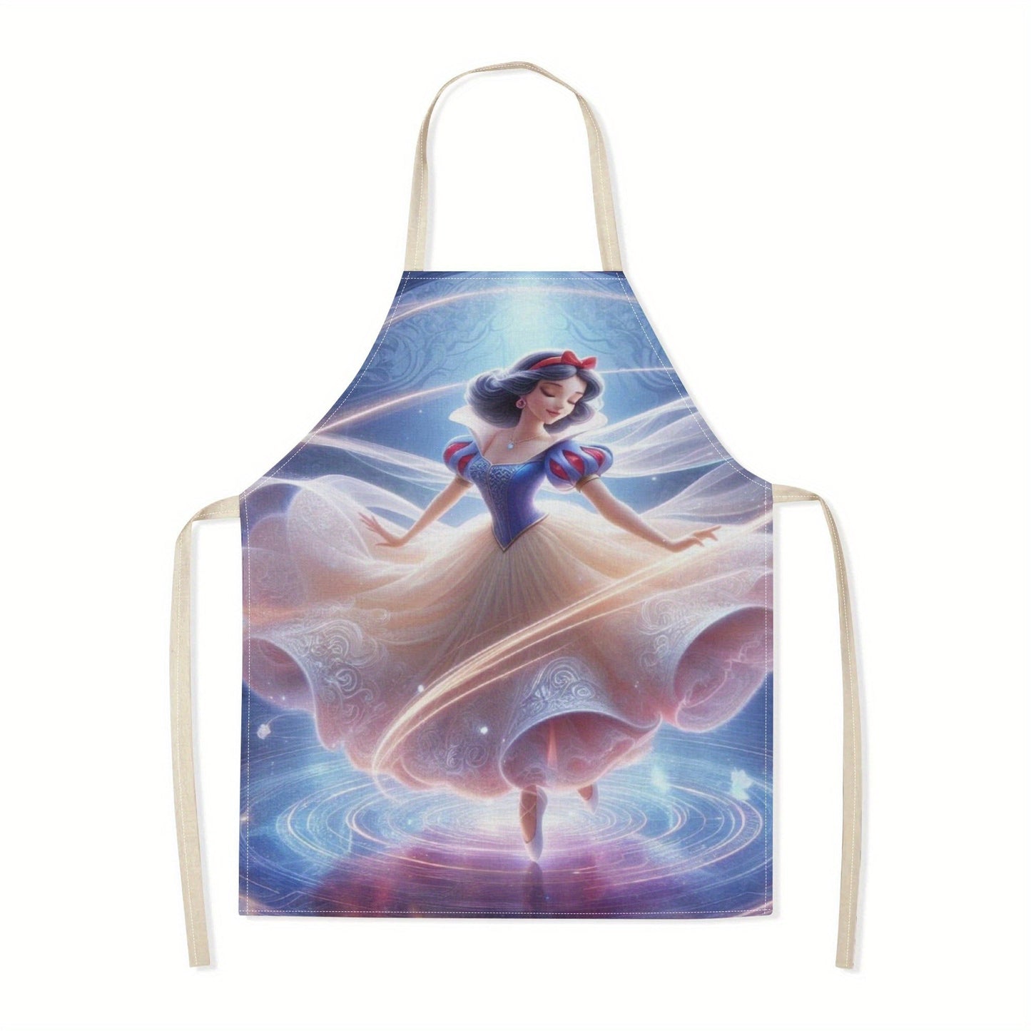 Shiny Polyester| Disney Cinderella Waterproof Apron - Enchanting Princess Pattern, Strong Polyester Material, Perfect for Home, Restaurants, Bakeries & Food Industry