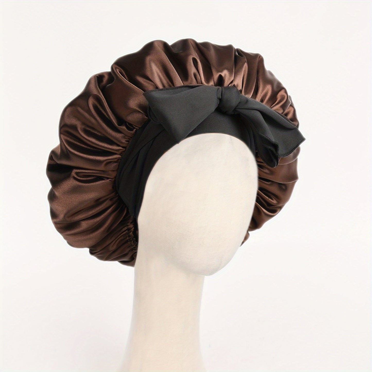 Satin Bonnet Silk Sleep Cap Adjustable Headwear with Tie Band - Perfect Christmas Gift for Women and Men