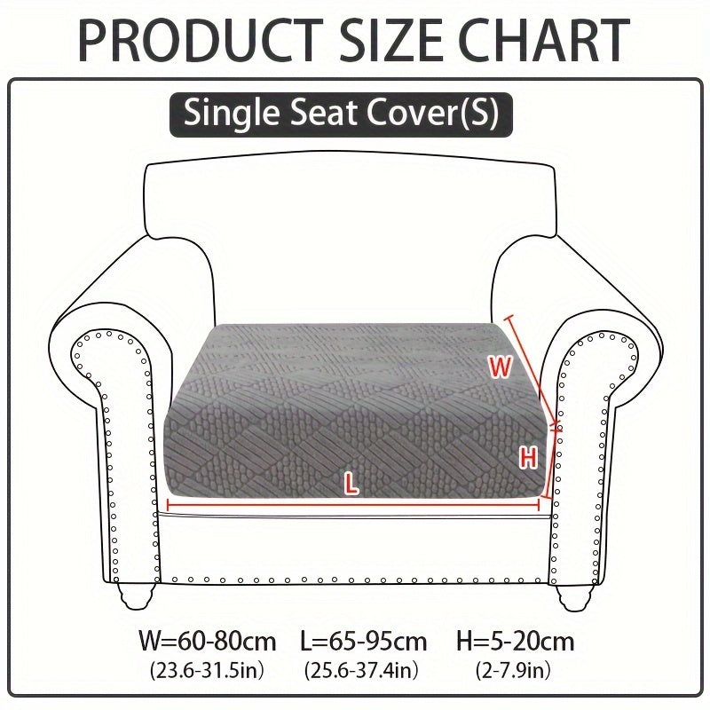 Modern polar fleece jacquard sofa slipcover with elastic band for a fitted look. Machine washable and pet-friendly. Fits sectional, armchair, loveseat, 3-seater, and 4-seater sofas. Includes armrest covers. Great Christmas gift idea.