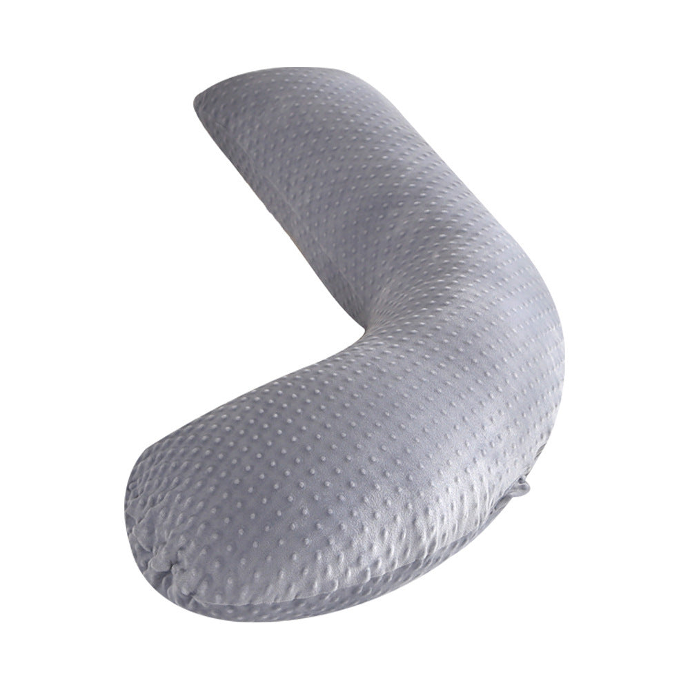 Adjustable Ultra-Soft J-Shaped Maternity Pillow with Removable Cover - Provides Comfort and Support for Belly and Side Sleeping