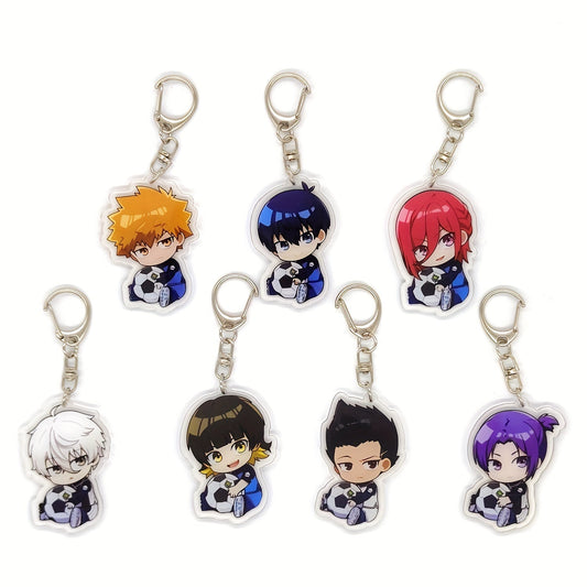 7-Piece Anime Acrylic Keychain Set - Adorable Cartoon Character Pendants for Bags & Keys, Ideal Gift for Fans [Top Rated]