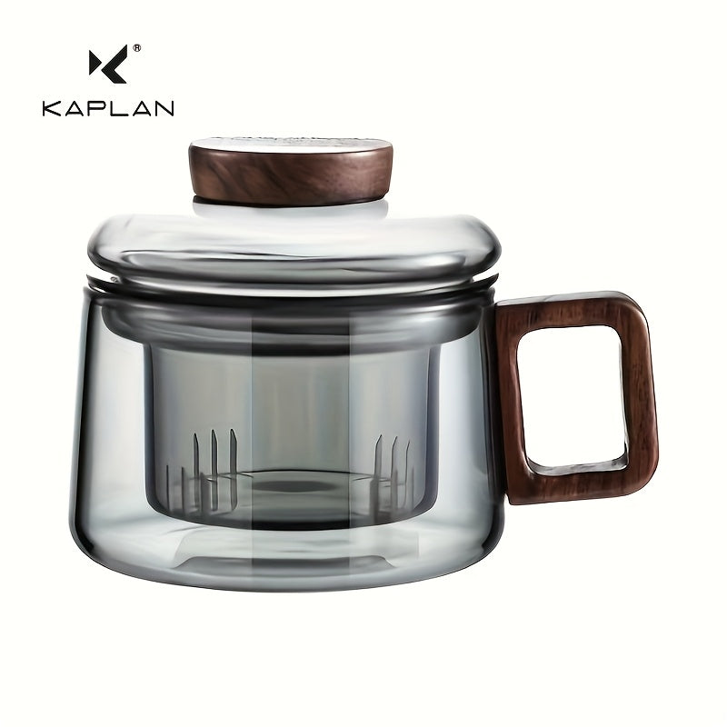 1 pc 200ml glass tea cup with infuser, heat-resistant, reusable, ideal for home and office, great for loose leaf tea.