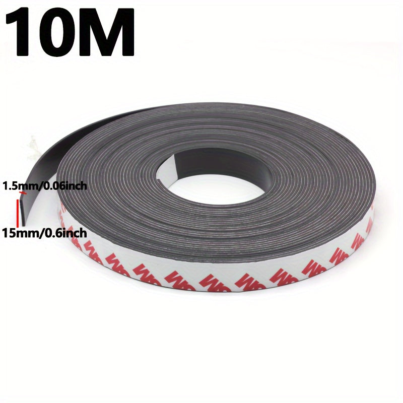 U-POLEMAG Brand's 10M Magnetic Tape Roll: Premium Self-Adhesive Flex Magnets for Hanging, Tools, and Home Decor - Perfect for Christmas, Halloween, Easter, and Thanksgiving