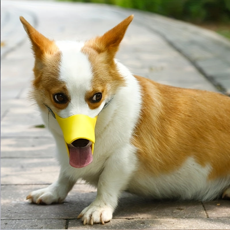 Soft duckbill cover for pet safety, comfortable breathable dog muzzle.