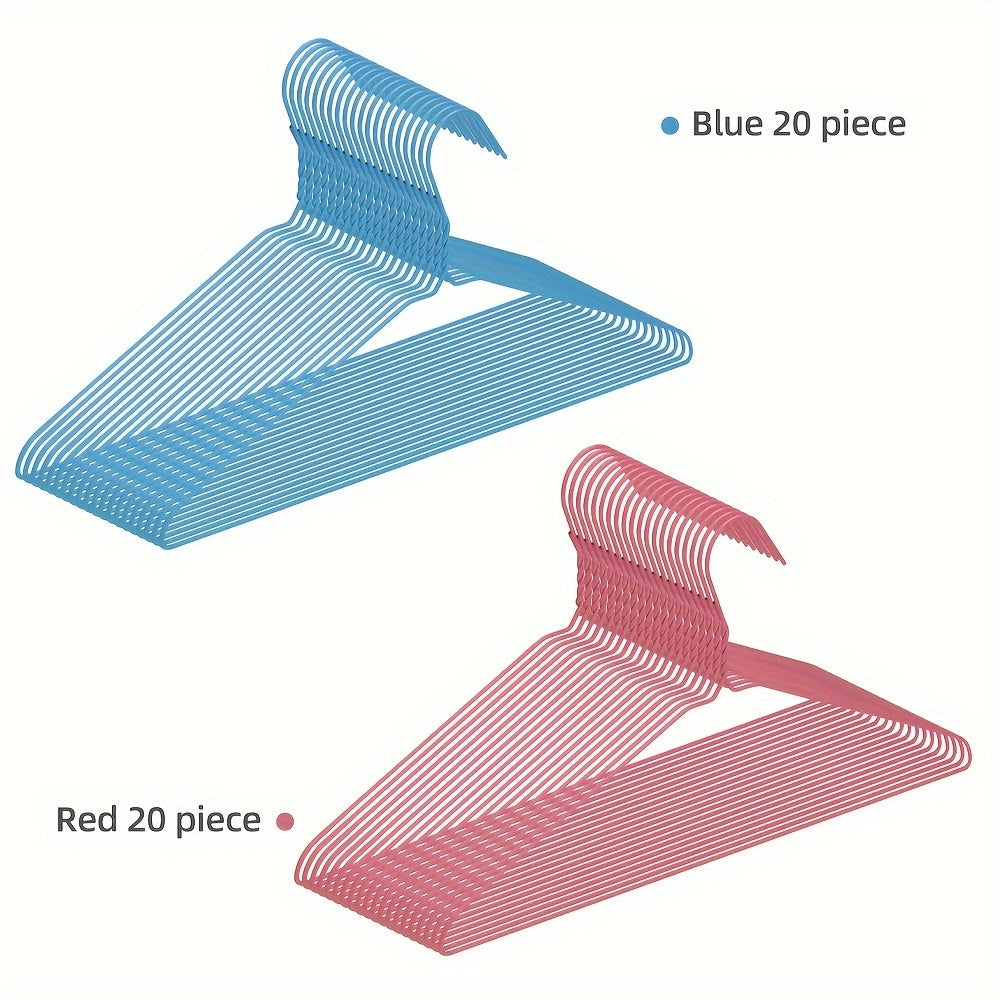 Non-slip plastic clothes hangers available in sets of 5, 10, and 20. These heavy-duty racks are perfect for organizing your clothes in the bathroom, bedroom, closet, wardrobe, home, dorm, or any other space. An essential accessory for keeping your