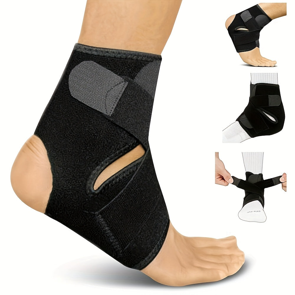 Ankle support strap with adjustable compression and secure closure for basketball and fitness, 43.0cm x 18.49cm.