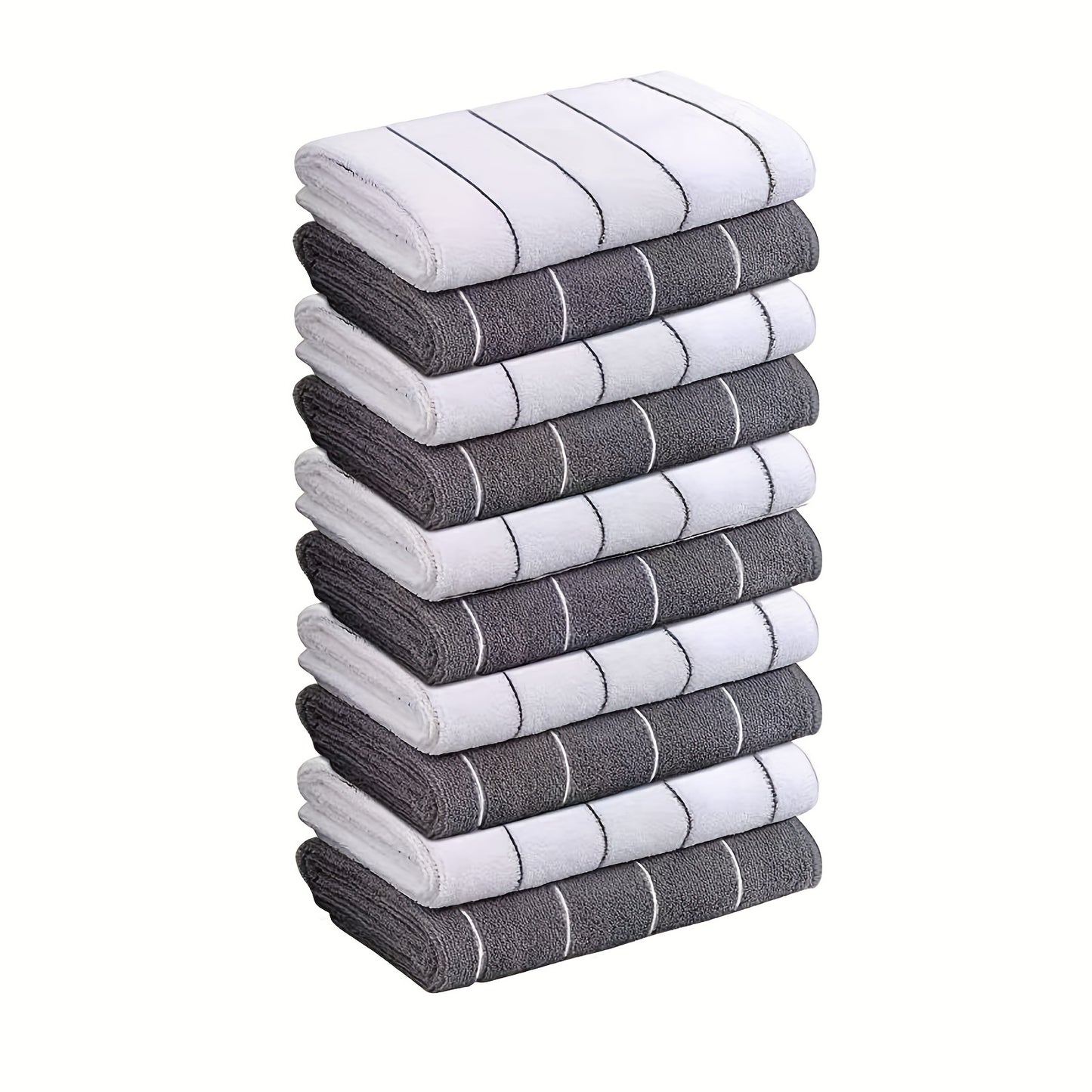 Wide color strip scouring cloth set in gray-white mix, extra absorbent, quick-drying, and soft.