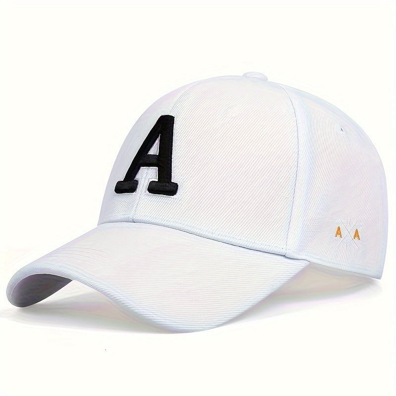 Men's A Letter Embroidery Baseball Cap, Outdoor Sun Protection Casual Cap for Spring and Autumn Travel.