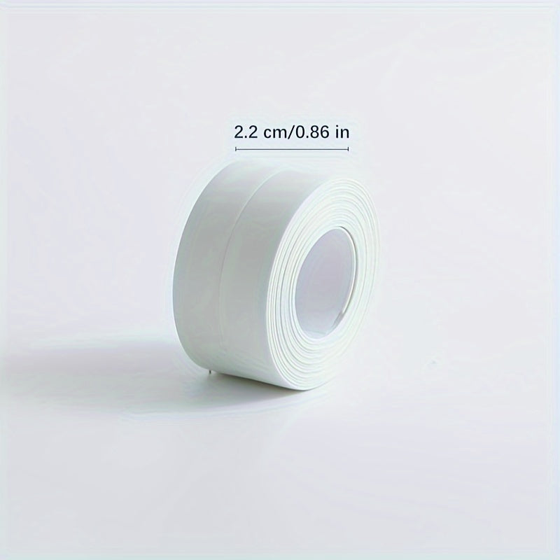 1 roll of PVC sealing strip for bathroom showers and bathtubs, self-adhesive and waterproof, 3.2m/125in in length.