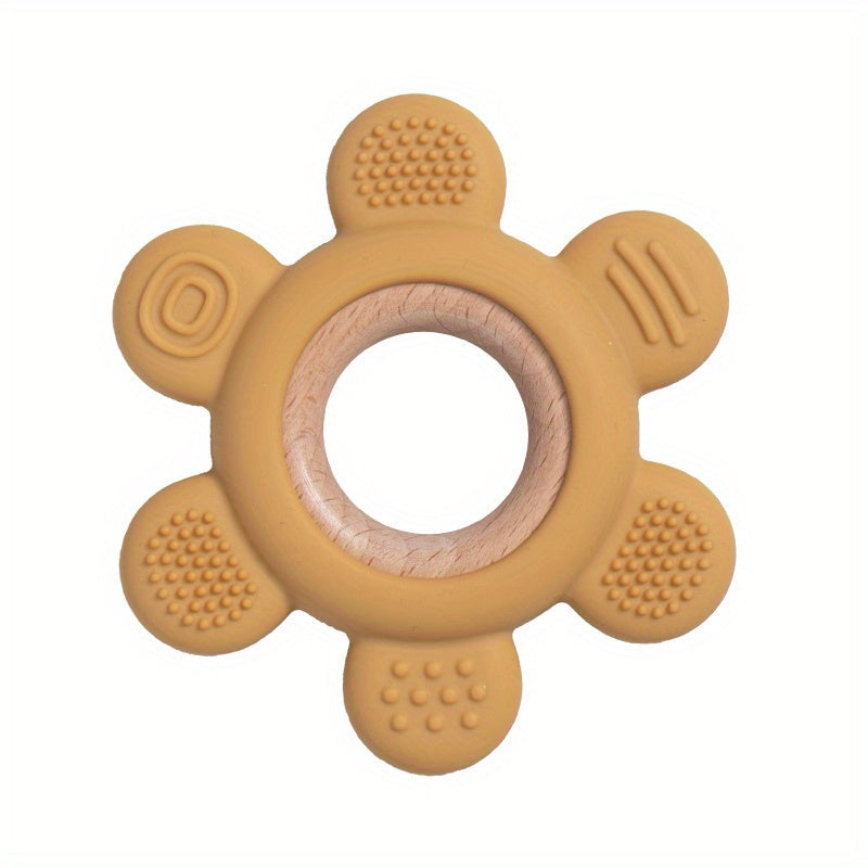 Silicone Wooden Teether Toy - BPA Free, Food Grade, Perfect Gift for Christmas, Halloween, Thanksgiving, New Year's, or Valentine's Day