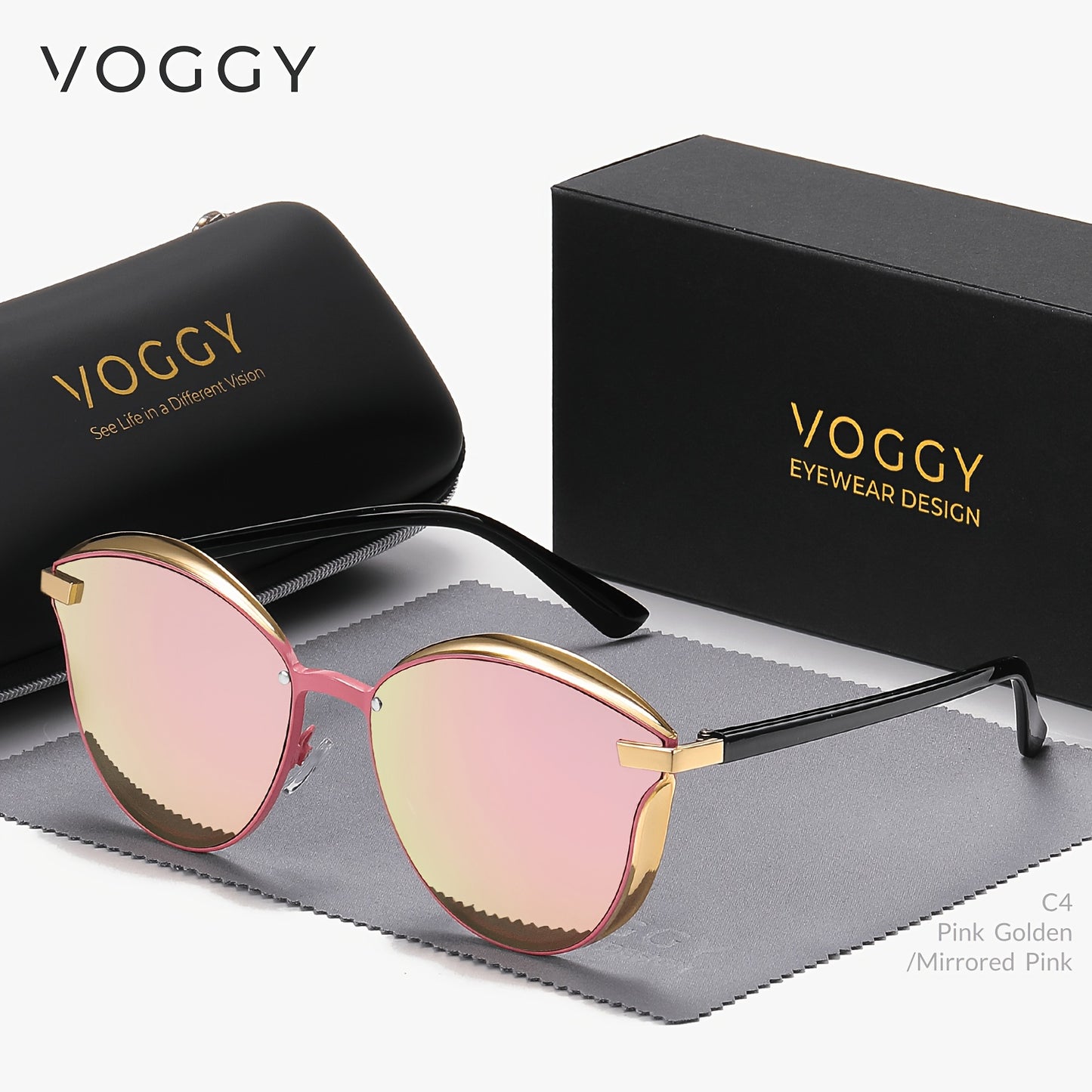 VOGGY Retro Butterfly Polarized Fashion Glasses for Men & Women - Metal Frame, Ideal for Driving, Hiking, Cycling, Fishing, Travel & Parties