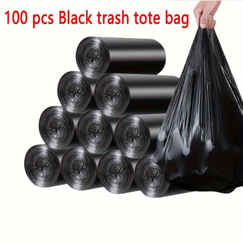 Top Choice: 100 Thick Durable Trash Bags with Handles - Leakproof and Heavy-Duty Plastic Garbage Bags for Kitchen, Bathroom, Office, Bedroom, and Living Room - Perfect for Food Waste, Restaurant Use, Halloween, and Christmas Gifts